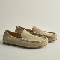 Mocassins décontractés faits main pour hommes en suède de vache abricot, à enfiler, respirants, semelle extérieure en caoutchouc souple, vente en gros, fourniture directe usine