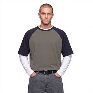 Wholesale 180gsm Modal Garment Dyed Vintage <b>Raglan</b> <b>Sleeve</b> <b>T</b>-<b>shirt</b> Breathable Quick Dry Blank Design Custom Colors Available - Product Image 1