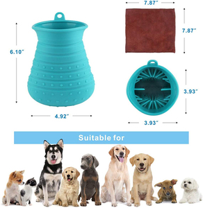 Leg pet cleanser for pet dogs or cats from cleanliness with Leg s muddy portable dog washing with towel - Product Image 2