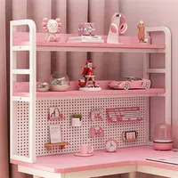 Bureau d'ordinateur d'angle en fibre de carbone rose avec étagère, mobilier de bureau pour jeux et études, fabricant en gros OEM ODM