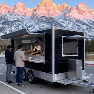 Remolque Comercial Vintage para Comida, Pizza, Hot Dogs, Dulces, Helados, Café, Bocadillos, Papas Fritas, Resistente a la Oxidación, de Fibra de Vidrio - Product Image 1