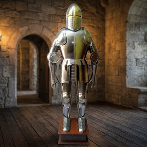 Armure médiévale du XVe siècle, complète, artisanale, en acier de calibre 18, pour collection, tenue de combat de chevalier, taille adulte - Product Image 2