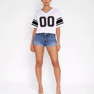 Maillot de football américain vintage personnalisé pour femme, en maille respirante, coupe courte, en polyester, avec sublimation - Product Image 5