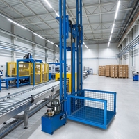 Stabile Geschwindigkeit 4-6m/min Hubgeschwindigkeit 1-2 Tonnen Tragfähigkeit Hydraulischer Stahl-Warenlift Fracht-Aufzug mit Kabelloser Fernbedienung