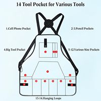 Tablier de jardinage robuste avec 12 poches, imperméable, en Oxford 600D, tablier de travail à bretelles croisées pour hommes et femmes