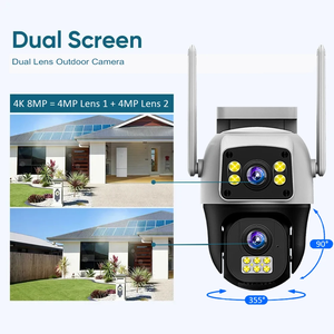 Cámara IP WIFI 4MP 4K PTZ <span class=keywords><strong>para</strong></span> Exteriores, Pantalla Dual, Detección Humana por IA, Lente Dual, Audio Bidireccional, Cámara de Seguridad CCTV, Aplicación V380 - Product Image 6