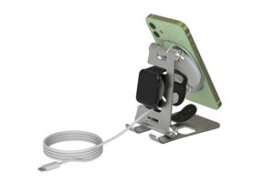 Soporte 3 en 1 para Teléfono Celular, Ajustable en 2 Posiciones, de Aleación de Aluminio, Totalmente Plegable, Portátil, para Tablet, para Reloj, para iPhone 12 - Product Image 2