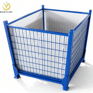 Boîte en treillis métallique Easylink équipée de plaques en PP et de roulettes - Product Image 1
