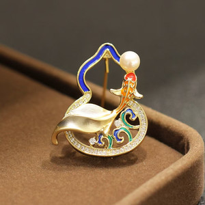 Broche de Calabaza Koi de Lujo Ligero y Exquisito, Pin de Pecho para Hanfu y Qipao, Accesorio de Traje - Product Image 6