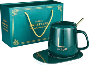 Business Gift Set Self Heating Coffee Mug Temperature Control Smart Mug Warmer <b>Wireless</b> Heated <b>Thermostatic</b> Father's Day - Product Image 1