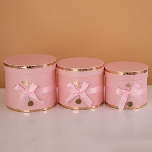 DAMAI <b>Macaron</b> Double Ribbon Bow Round Hug Bucket Gift <b>Box</b> New Set of Three Flowers for Party Decorations With Phnom Penh - Product Image 5