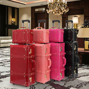 Conjuntos de Viagem Clássicos de Luxo em Couro PU Prontos para Envio, Conjuntos de Malas Vintage com Fechadura para Mulheres - Product Image 1