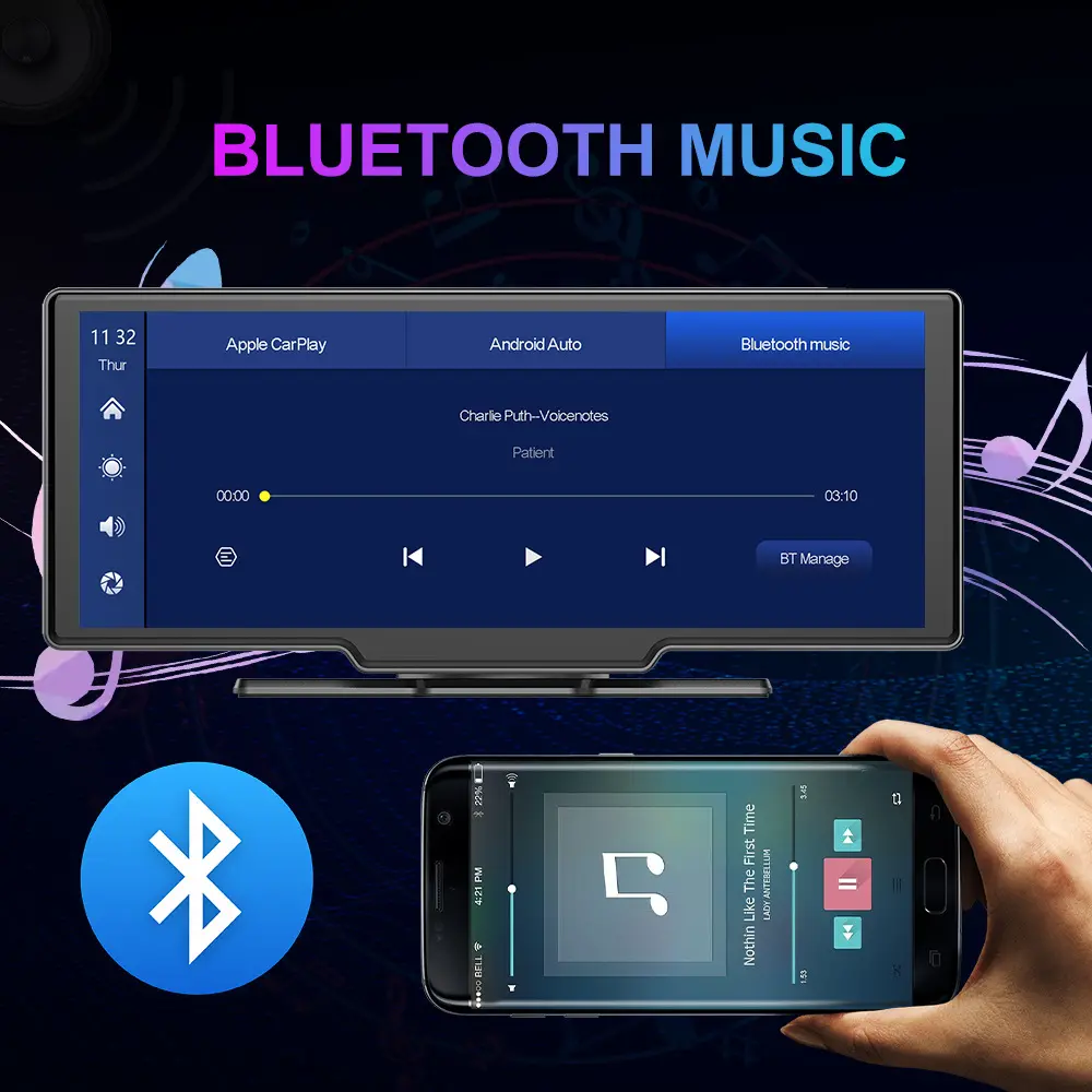 Kablosuz Android Carplay araba oyuncu Stereo Apple Carplay için 9 inç dokunmatik ekran ve otomatik çizgi kam araba radyo