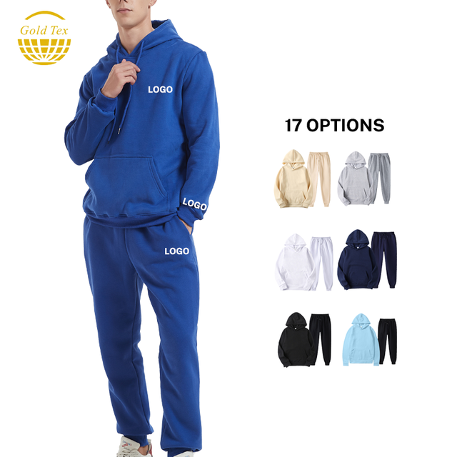 Plain Blank Hoodies Sweatshirts Custom Logo Embroidered Private Label Oem Customized Sweatpants and Hoodie Set