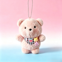 Peluche Ours Mignon avec Écharpe, Breloque Porte-clés, Pendentif pour Sac et Sac à Dos, Figurine en Peluche pour Machine à Pinces, Vente en Gros