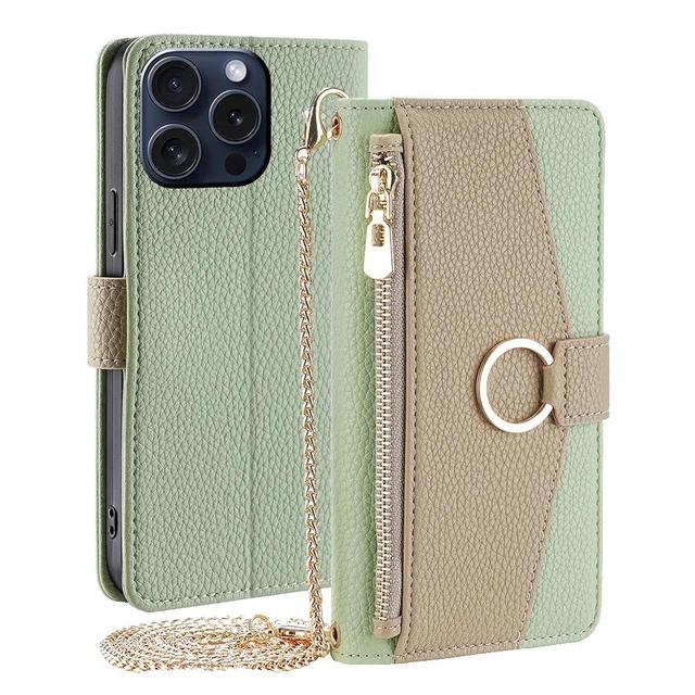 Luxury Multifunctional Artificial Leather Crossbody Case Wallet with Lanyard for 17 16 Pro Max 17 Air Mobile Phone Cases