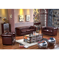 Moderne amerikanische Art Wohn möbel Dreisitzer Chesterfield Leders ofa