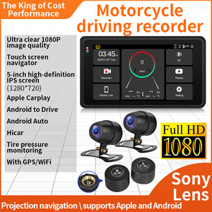 5 Inch TouchscreenMotorcycle Dvr Motorcycle Camera <strong>Motorbike</strong> Carplay <strong>Dashcam</strong> with Tyre Pressure Monitoring <strong>Motorbike</strong> GPS - Product Image 2