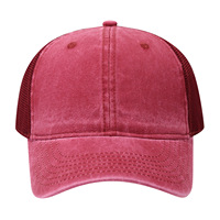 Cappellino da Baseball Americano Retrò, Unisex, Regolabile, Traspirante, con Visiera, Rosso, Ricamo Personalizzato, in Cotone, per Uomo