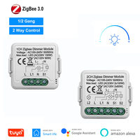 Módulo Interruptor Regulador de Luz de 1/2 Canal y 2 Vías Tuya Zigbee 3.0 Smart Life