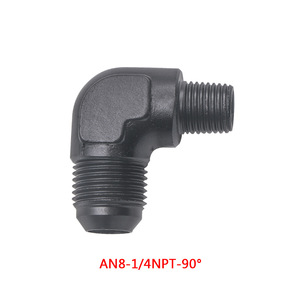 Conector de Tubería de Aceite de Ángulo Recto Forjado en Aleación de Aluminio AN, de 4AN a 12AN NPT Macho, Accesorio de Modificación Automotriz - Product Image 3