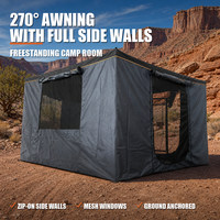 Auvent de toit latéral autoportant 270 degrés pour voiture, tente imperméable anti-UV pour 4x4, SUV, pick-up, tout-terrain, camping et overland