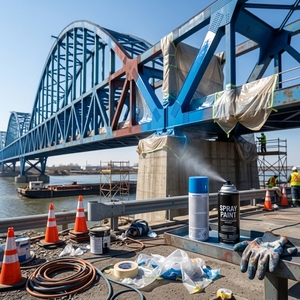 Pintura Azul Anticorrosiva <span class=keywords><strong>de</strong></span> 3 Capas para Tanques <span class=keywords><strong>de</strong></span> Acero, Puentes y Equipos <span class=keywords><strong>de</strong></span> Construcción en India - Product Image 1