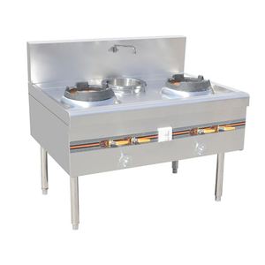 Cuisinière à gaz commerciale Kingbetter KCR-2002U-L avec plaque de cuisson et de cuisson à la vapeur en acier inoxydable, ventilateur 220V, pression 2000pa, puissance 40KW - Product Image 2