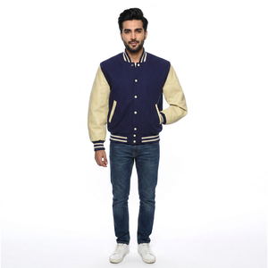 New Adult <b>Men's</b> <b>Long</b> Sleeves Varsity <b>Jackets</b>-FINER THREADS Breathable Stand Collar Winter College Baseball <b>Jacket</b> Comfortable - Product Image 1