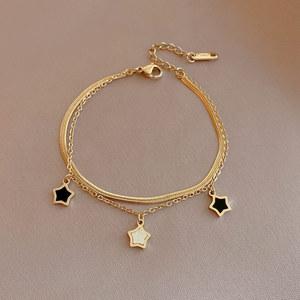 Moda semplice personalità oro conchiglia a cinque punte <span class=keywords><strong>stella</strong></span> signore collana in acciaio inox e bracciale gioielli da donna - Product Image 4