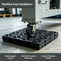 Coussin isolant anti-vibrations en caoutchouc LIVA pour machines CNC, fraisage et rectification