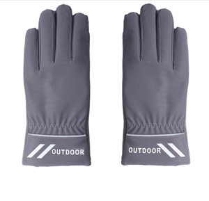 DFSG1221 กีฬาขี่จักรยานกลางแจ้ง สีดำ สีเทา สีน้ำเงินเข้ม ถุงมือแบบเต็มนิ้ว ถุงมือสะท้อนแสง ด้านในบุขนแกะ - Product Image 2