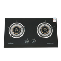 Table de Cuisson à Gaz Domestique et Commerciale en Verre Trempé, Cuisinière à Gaz Naturel Encastrable 2 Feux