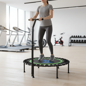 Lit rebondissant de haute qualité pour usage domestique adultes et enfants silencieux pliable accoudoir rond Fitness Sports <span class=keywords><strong>Trampoline</strong></span> - Product Image 1