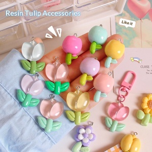 Hete Aanbiedingen Zonnebloemen Tulpen Bloemen DIY Hars Ambachten Modieuze Hars Sticker Telefoonhoesje Charms voor Decoratie - Product Image 2