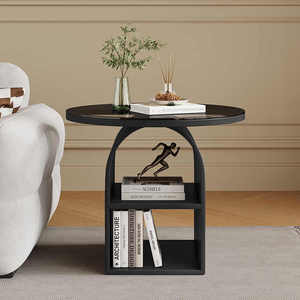 Accept Customization French Style Bedroom, <strong>Black</strong> Cream Style Rock Board Sofa <strong>Side</strong> Table Artistic Edge Table, Storage <strong>Cabinet</strong> - Product Image 5