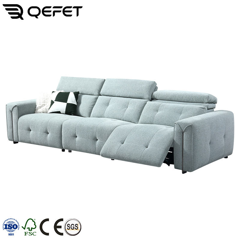 Cloth Home Theater Sectional Furniture Power Reclining Fabric