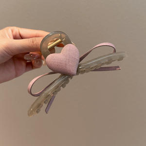 Pince à cheveux nœud d'amour violet foncé pour la Saint-Valentin, idéale pour cheveux épais - Product Image 5