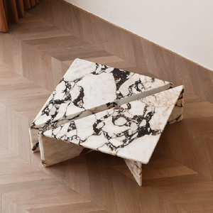 Mesa de centro de piedra natural, diseño italiano, triángulo de lujo, calacatta, mesa de centro de mármol - Product Image 4