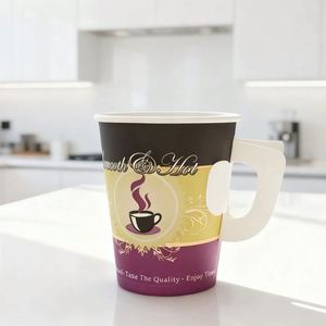 แก้วกระดาษกาแฟเอสเพรสโซแบบใช้แล้วทิ้งขนาด 7 ออนซ์ ผนังเดี่ยว พร้อมหูจับ เป็นมิตรกับสิ่งแวดล้อม ย่อยสลายได้เอง ปรับแต่งได้ - Product Image 4