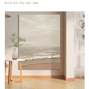 Hand Painted Oil <b>Painting</b> Coastal Landscape Abstract Art Wall Decor <b>For</b> Living Room Entryway Dining Room Frameless 100% Handmade - Product Image 2