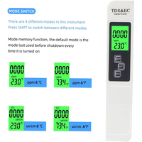 Testeur d'eau numérique 4-en-1 TDS/EC/Température, kit de test de la qualité de l'eau pour l'eau potable, la piscine, l'hydroponie et l'aquarium