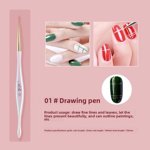 Pinceau de manucure holographique à manche, stylo liner à poils plats, embout ondulé, pour la peinture de couleur des ongles et la décoration d'ongles en gel - Product Image 6
