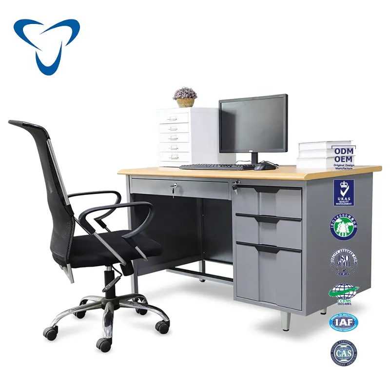 Güçlü ofis mobilyaları bilgisayar masası ofis ekipmanları en kaliteli ticari Modern Metal çelik standart