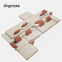 Canapé modulaire moderne de loisirs, chaise longue imperméable, ensemble de canapés pour hôtel, patio, jardin, ensemble de meubles de jardin pour cour extérieure