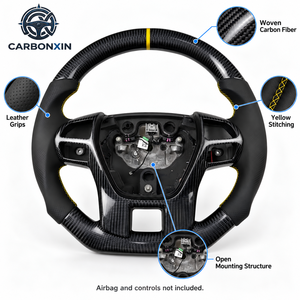 Volante Deportivo de Fibra de Carbono y Cuero con 3 Radios y Agarre de 40 mm para F-150 Ranger Maverick Everest Bronco y Bronco Sport - Product Image 2