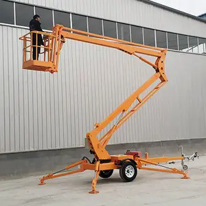 16m Small Mini Articulated Spider Trailer Truck Mounted Boom Lift For Construction