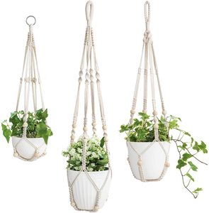 Macrame Hanger Ceramic Hanging Planter Flower Garden Pot Basket