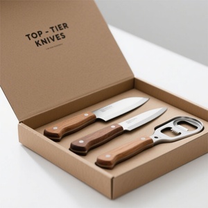 Boîtes rigides en carton biodégradable personnalisées, boîtes d'emballage pour outils de coupe avec insert en mousse pour la vaisselle, les articles de boisson et les ustensiles de cuisine - Product Image 3