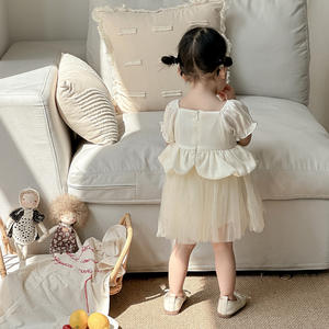 Vestidos de Niña para Fiesta de Boda, Estilo Princesa Floral, Satén Bordado, Línea A, Hasta la Rodilla, Ropa Infantil - Product Image 5